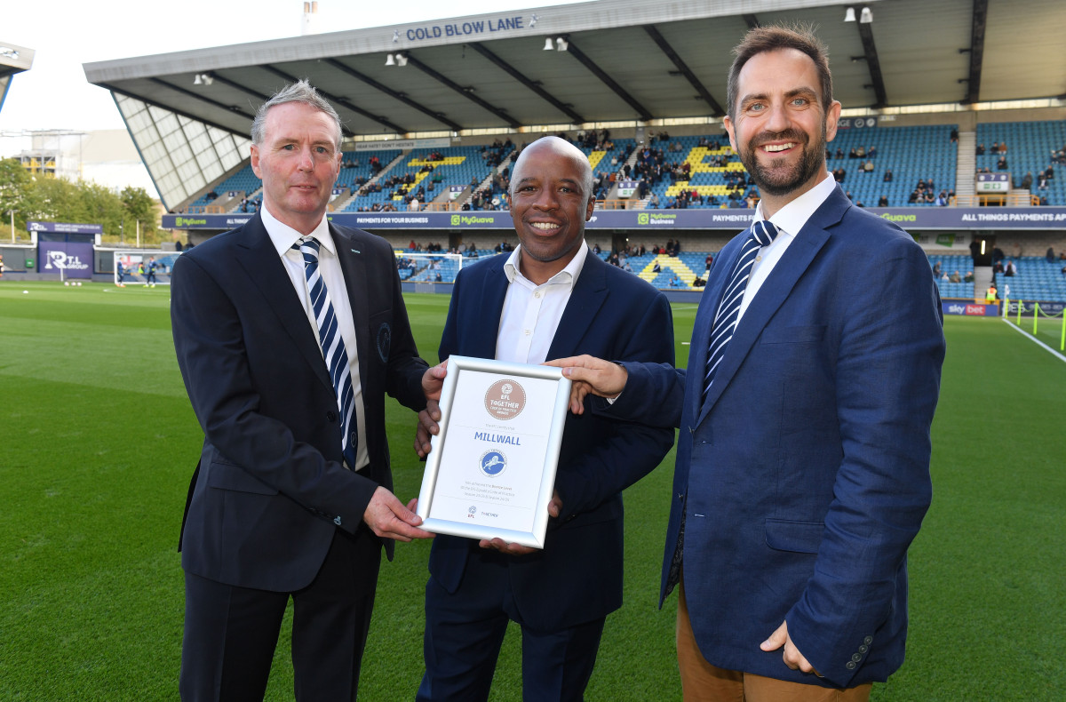 Millwall receive bronze award for EFL Equality Code of Practice