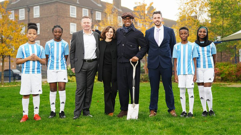 Football legend Ian Wright starts work on the Rocky and Wrighty Arena