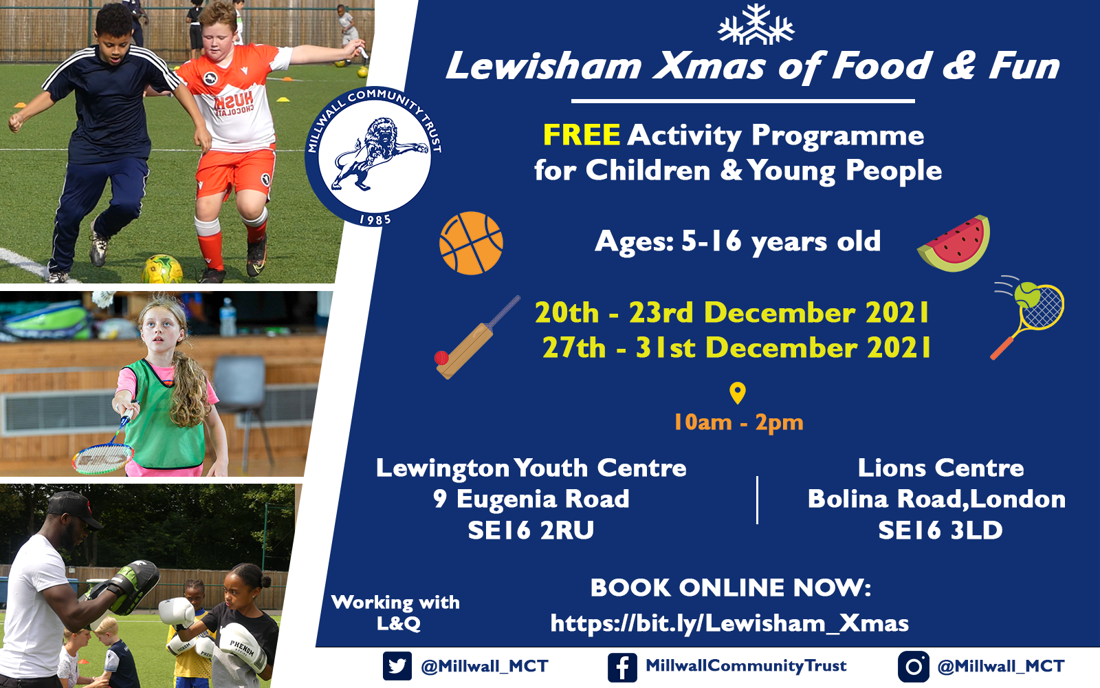 Millwall Community Trust - FREE Christmas Camps