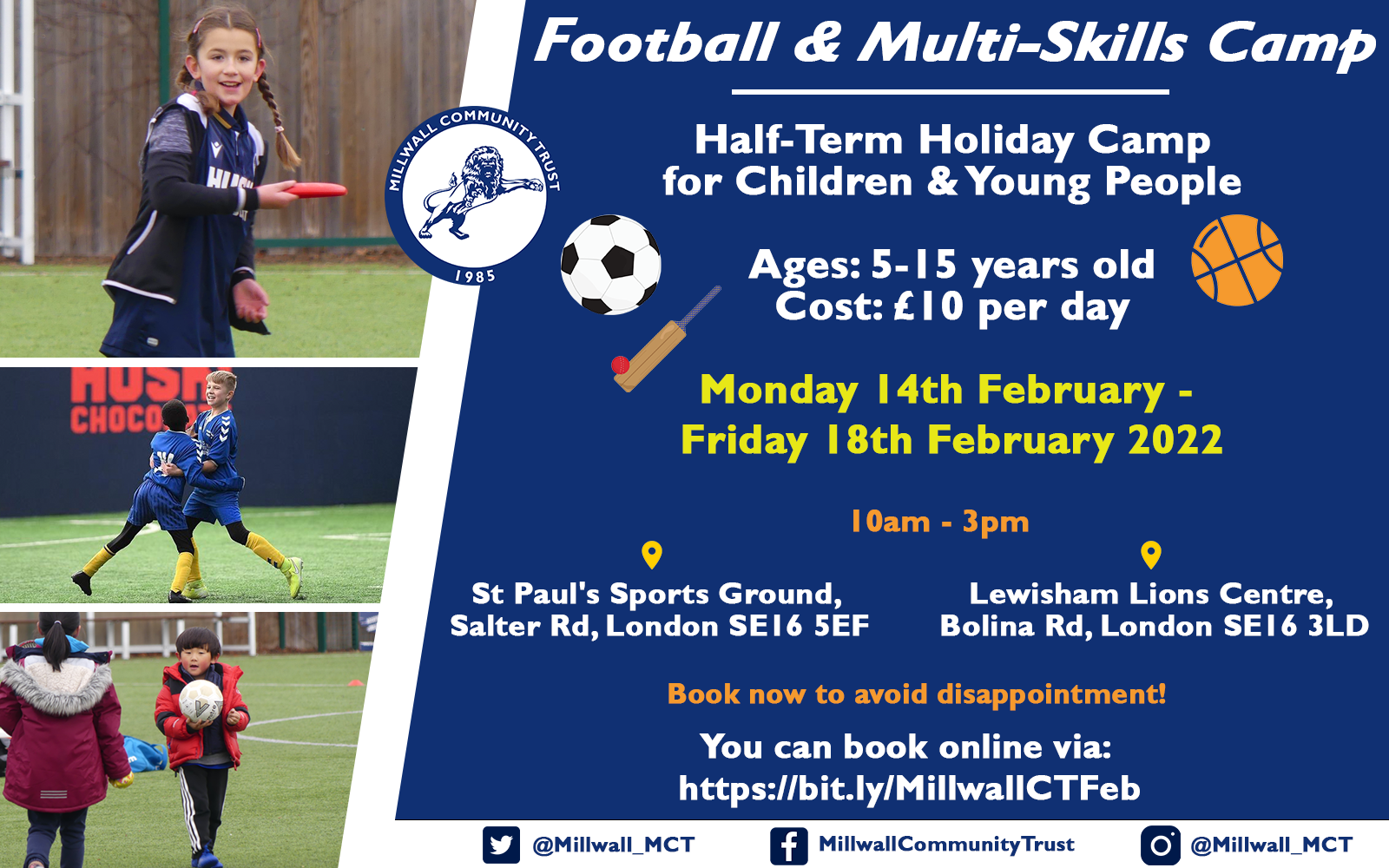 Millwall Community Trust Half-Term Holiday Camps