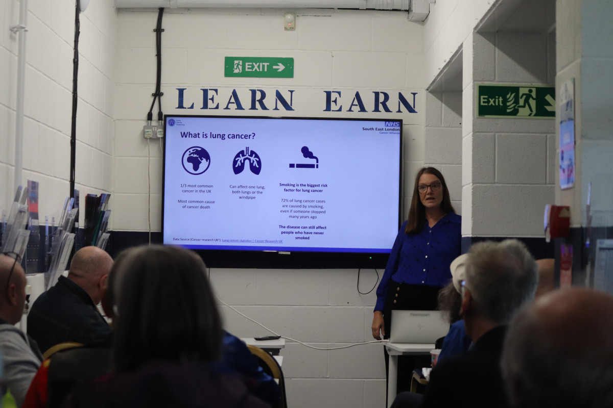 NHS South East London Cancer Alliance visited Millwall’s Walking Football Programme on Friday to deliver a presentation around the importance of Lung Health Checks