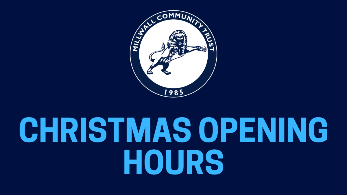 Millwall Community Trust opening hours across the Christmas break