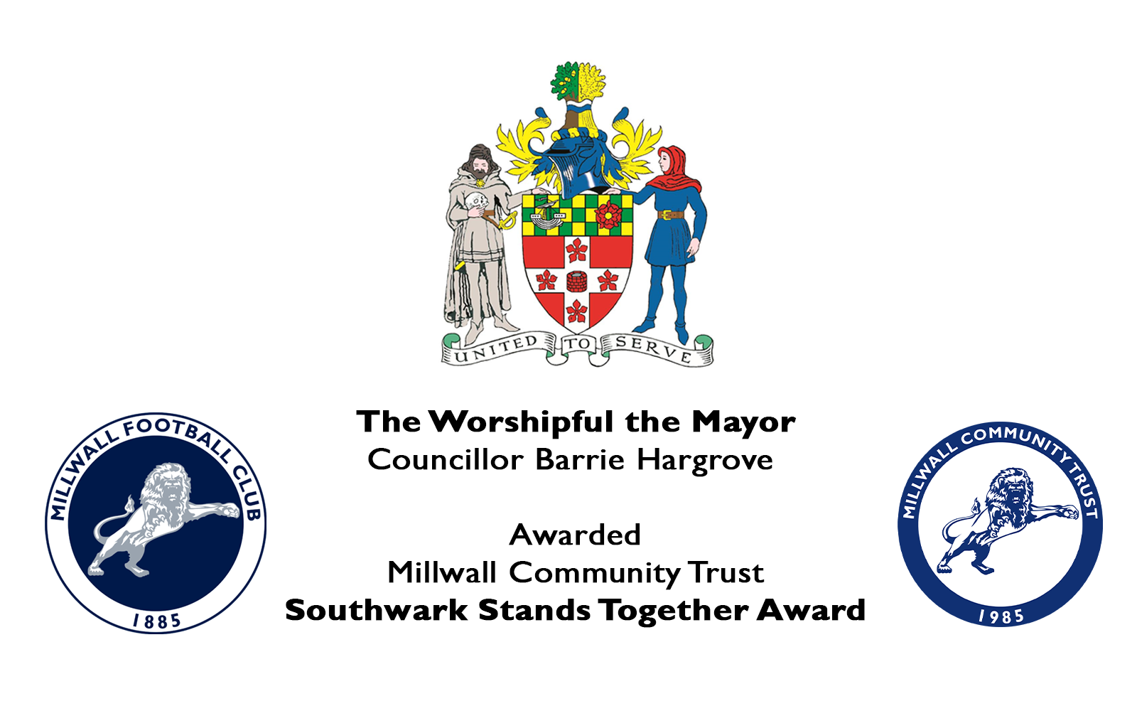 Millwall Community Trust Awarded Southwark Stands Together Award