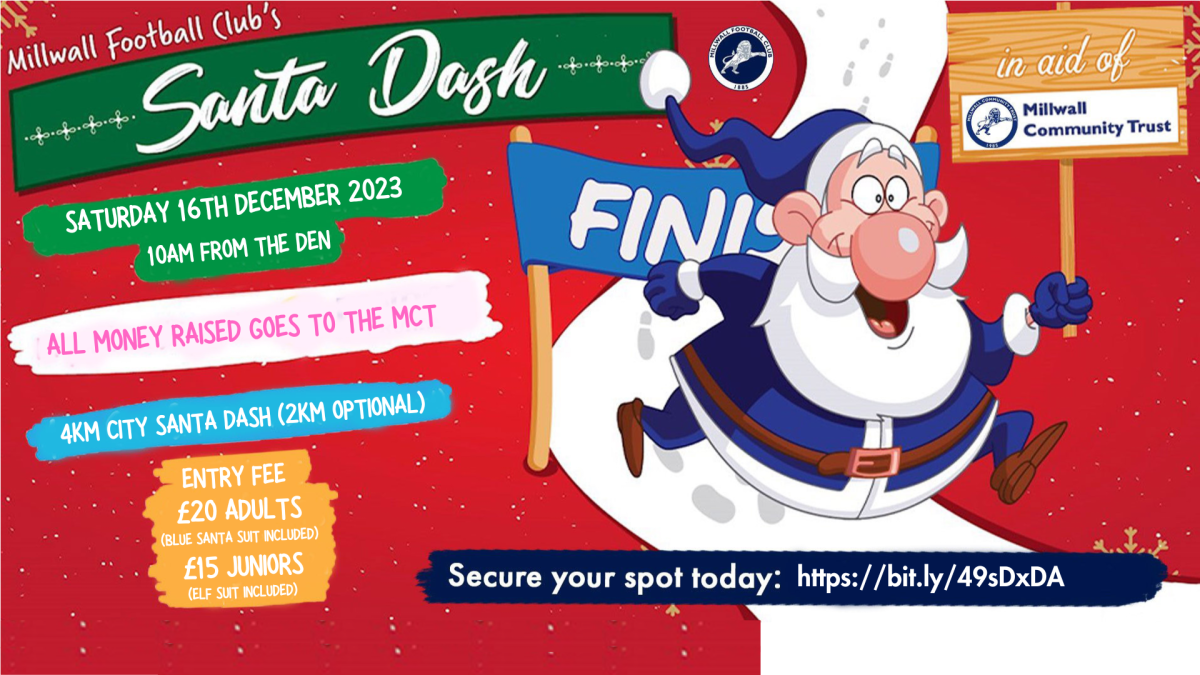 Millwall's Santa Dash is back this December!
