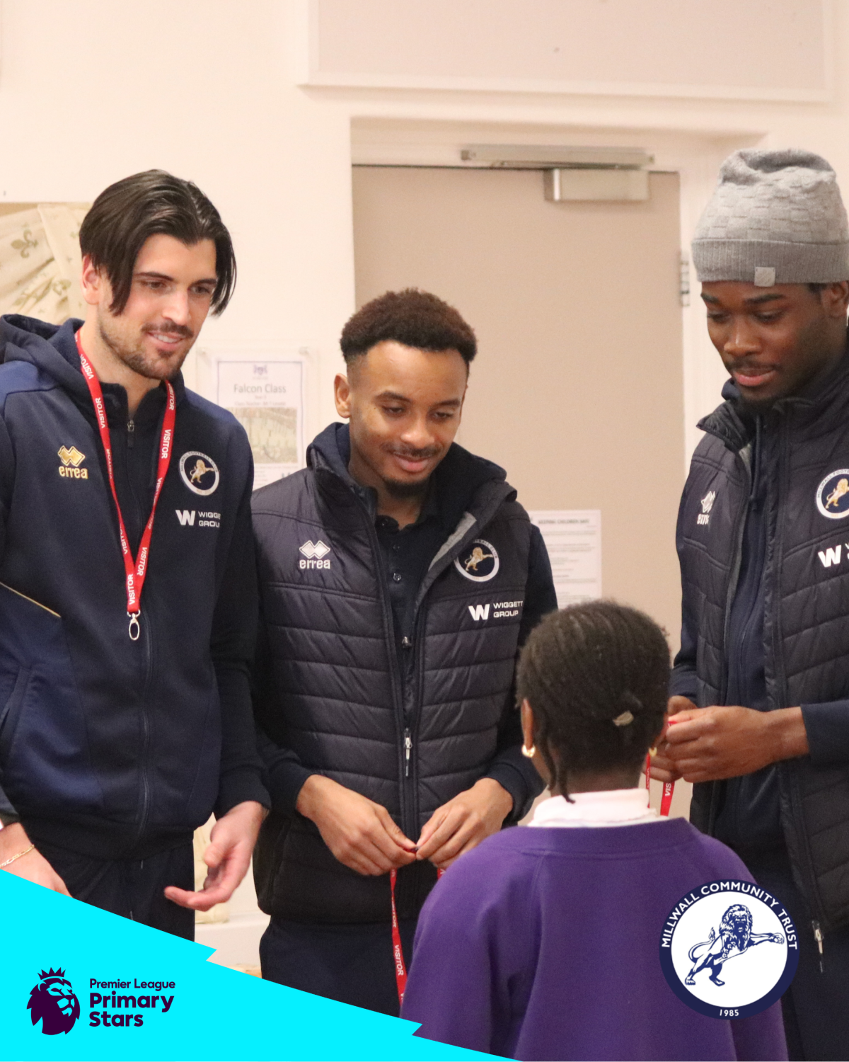 Millwall first-team trio visit Galleywall Primary School as part of Premier League Primary Stars