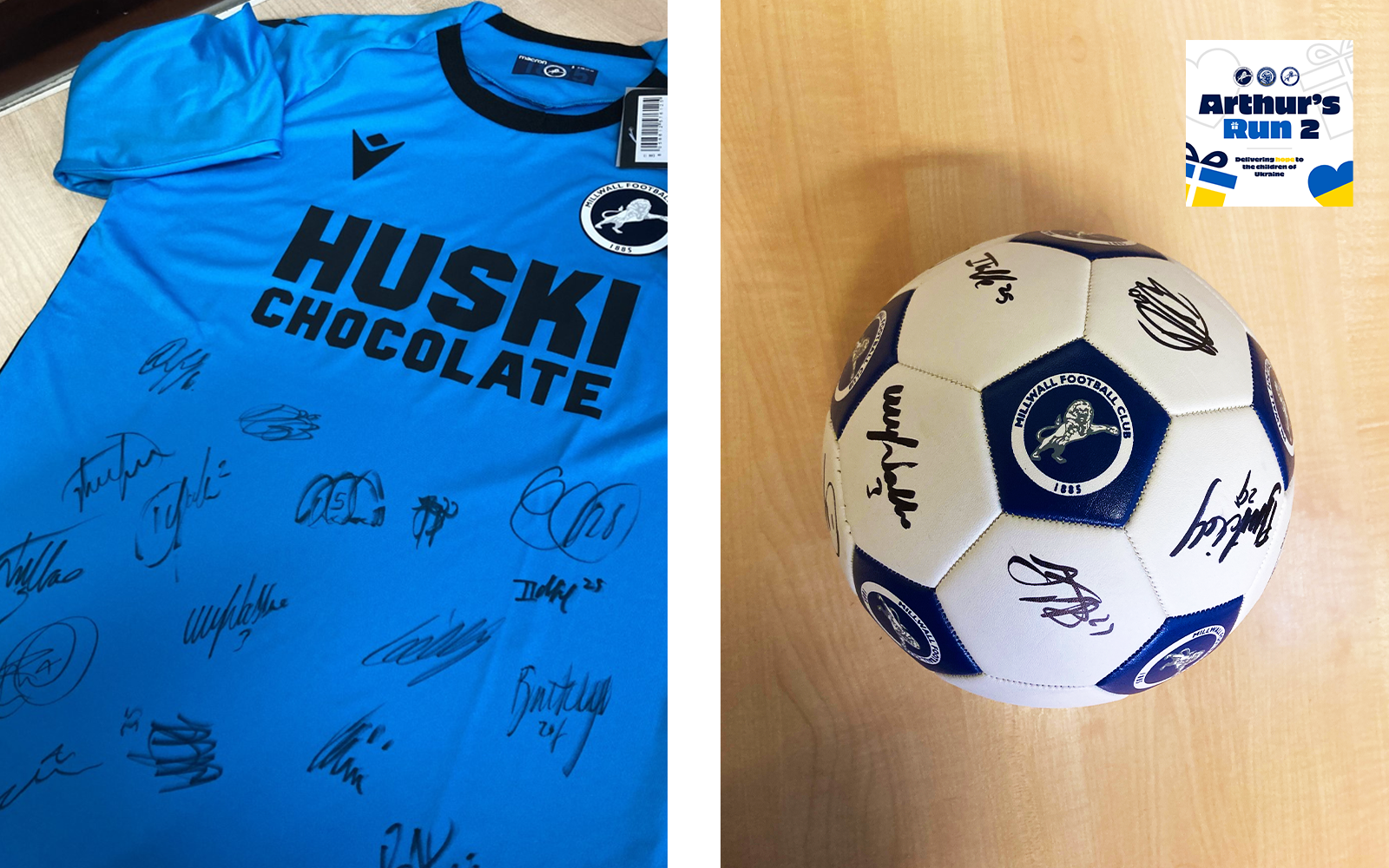 Signed Millwall Jersey and Football Auctions for Ukraine