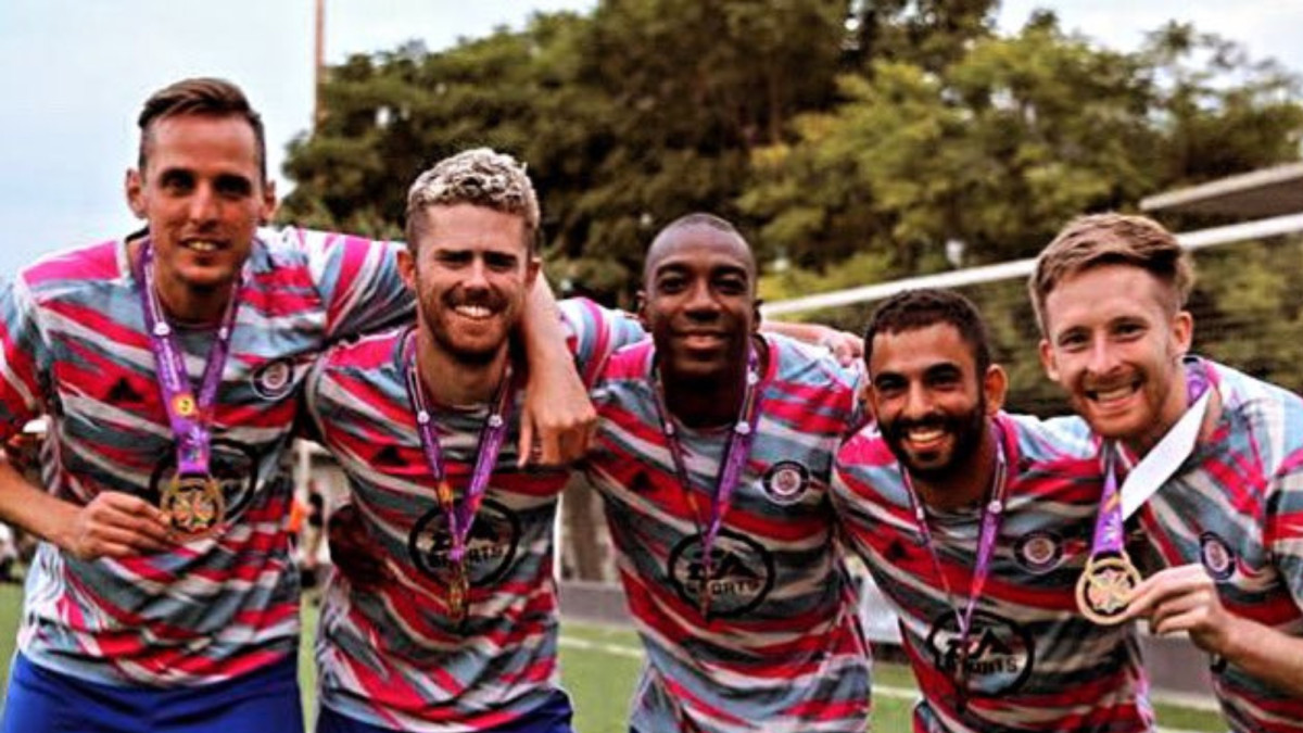 Five Millwall Romans players won gold medals playing for Stonewall FC at this year's XI Gay Games 2023.